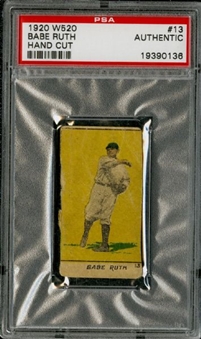 1920 W520 #13 Babe Ruth Hand Cut – PSA AUTHENTIC 
